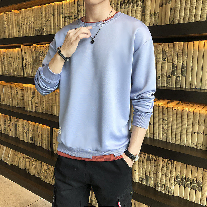 Herren lässiger Sweatshirt mit kontrastierendem Saum EB