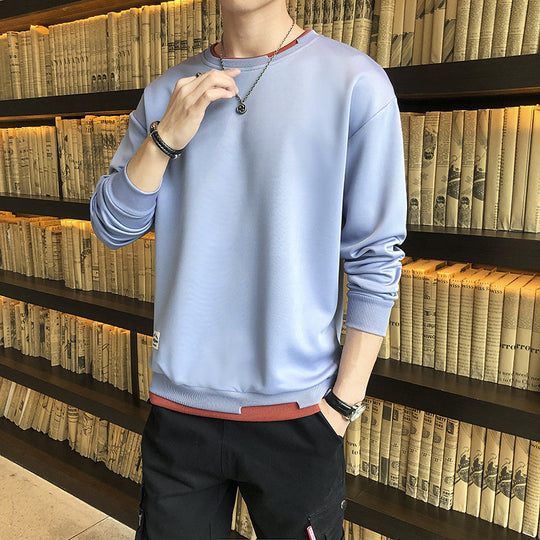 Herren lässiger Sweatshirt mit kontrastierendem Saum EB