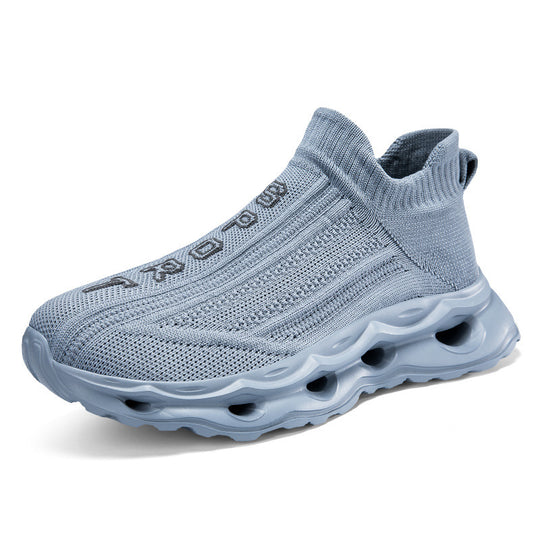 Damen Sportliche Strick-Sneaker mit elastischem Schaft und rutschfester Sohle EB