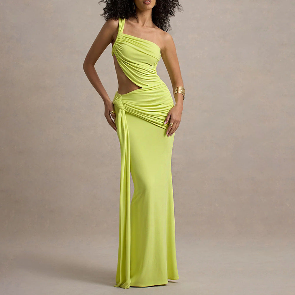 Damen Elegantes Wickelkleid mit asymmetrischem Schnitt und raffiniertem Cut-Out EB