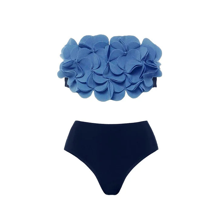 Damen Schwimmanzug mit asymmetrischem Schnitt und floralen Applikationen EB