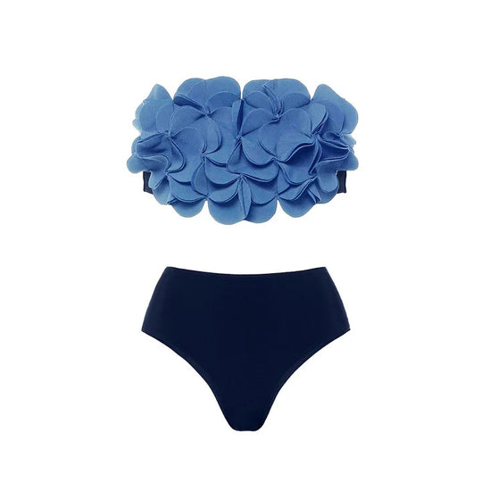 Damen Schwimmanzug mit asymmetrischem Schnitt und floralen Applikationen EB