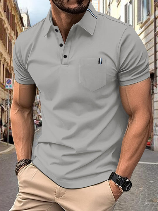 Herren Polohemd mit modernem Schnitt und Brusttasche EB