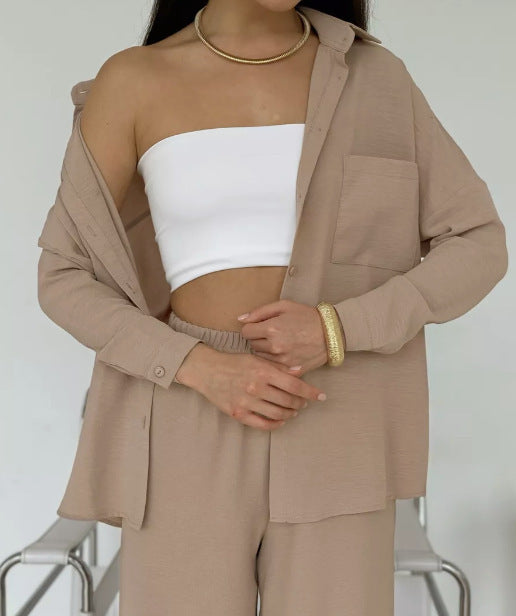Damen Lässige Hemdbluse aus leichtem Material EB