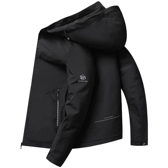 Herren Leichte Kapuzenjacke im urbanen Travel-Style mit Dreiviertelärmeln EB