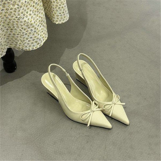 Damen elegante Wedgesandalen mit Schleifenverzierung EB