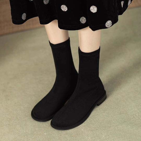 Damen Elegante Stiefeletten mit stretchbarem Obermaterial und rutschfester Sohle EB