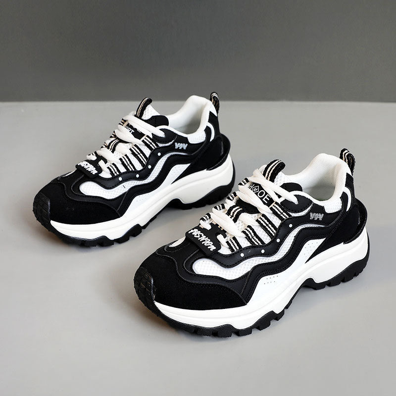 Damen trendige Chunky Sneakers mit atmungsaktivem Mesh und stabiler Sohle EB