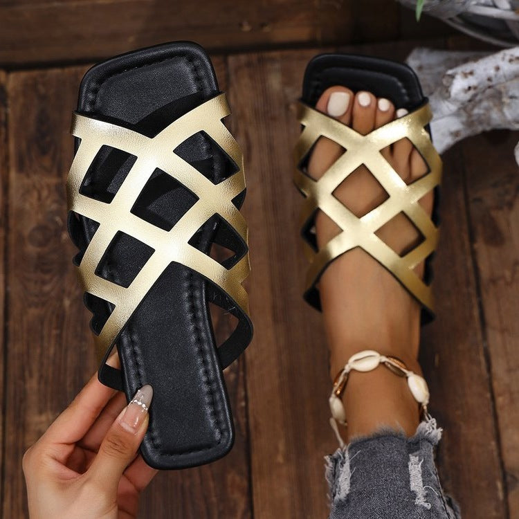 Damen Riemchen-Sandalen mit elegantem Flecht-Design EB