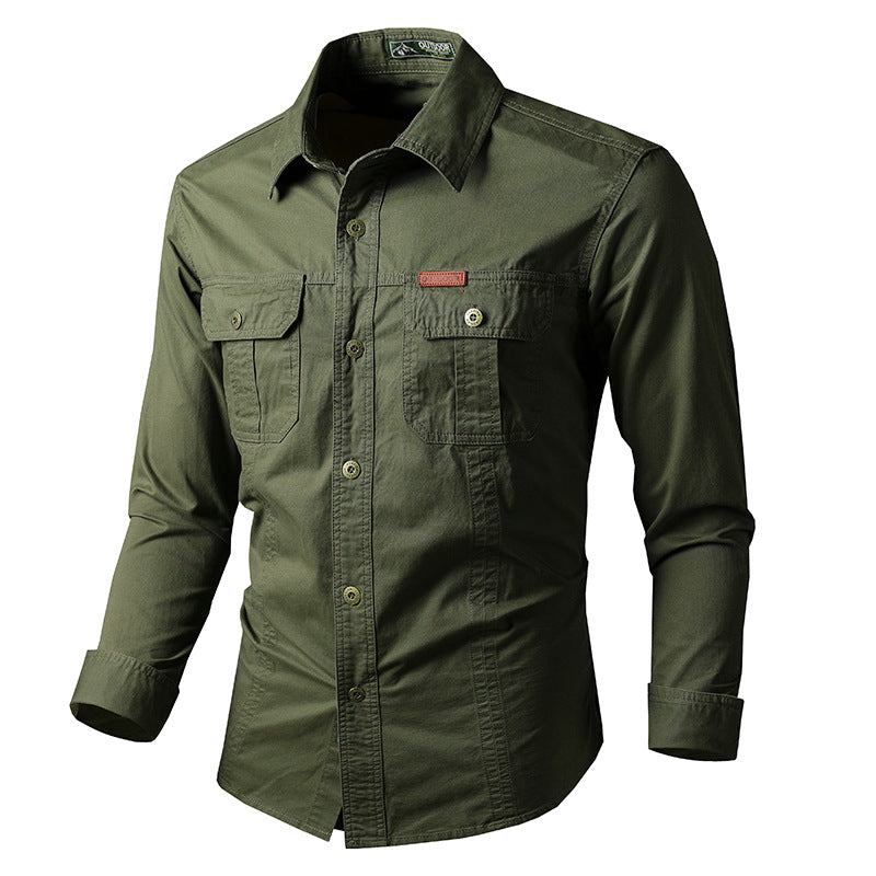 Herren nan leichte Overshirt-Jacke mit Klappbrusttaschen und klassischem Hemdkragen EB