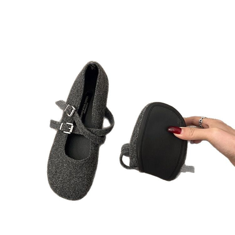 Damen Komfortable Ballerinas mit modischem Riemchenverschluss EB