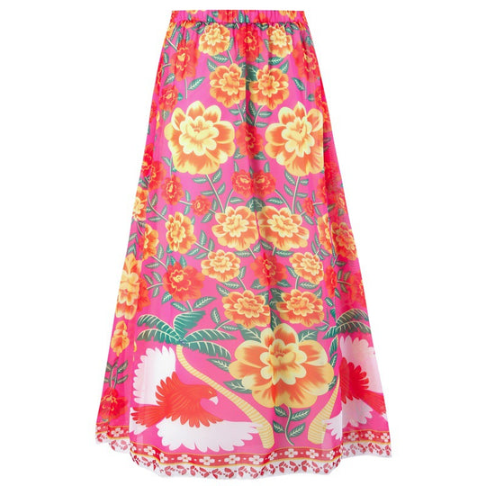 Damen Badeanzug mit Rüschendetails und floralem Überrock EB