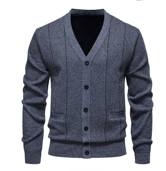 Herren modische Strickjacke mit einzigartigem Rautenmuster EB