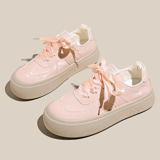 Damen modische Sneakers mit weichem Obermaterial und elastischen Schnürsenkeln EB