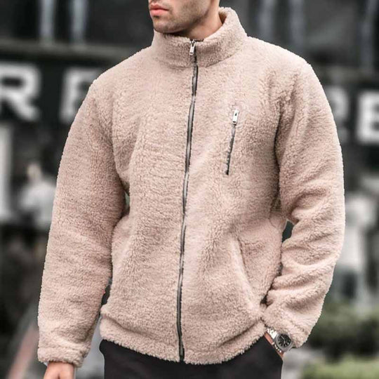 Herren kuschelige Fleecejacke mit praktischem Reißverschluss EB