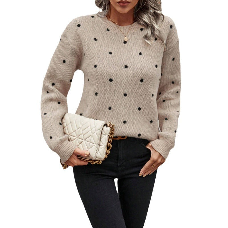 Damen modischer Pullover mit punktuellem Design EB