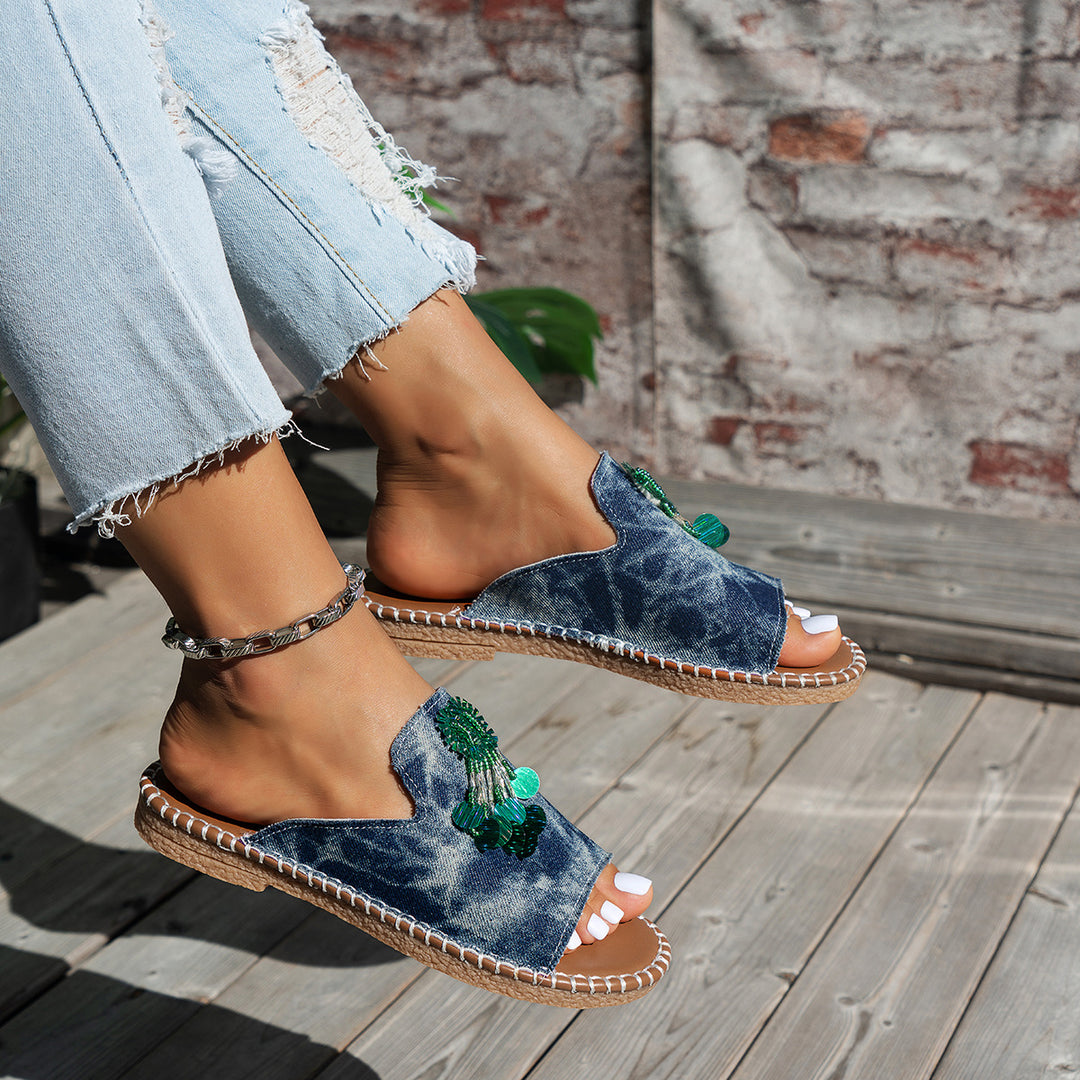 Damen Sommerliche Sandalen mit einzigartigem Glitzerdesign EB