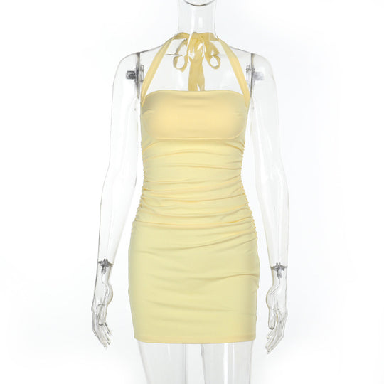 Damen figurbetontes Minikleid mit asymmetrischem Design und Rüschendetails EB