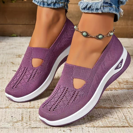 Damen Slip-On Sportschuhe mit luftdurchlässigem Netzdesign EB