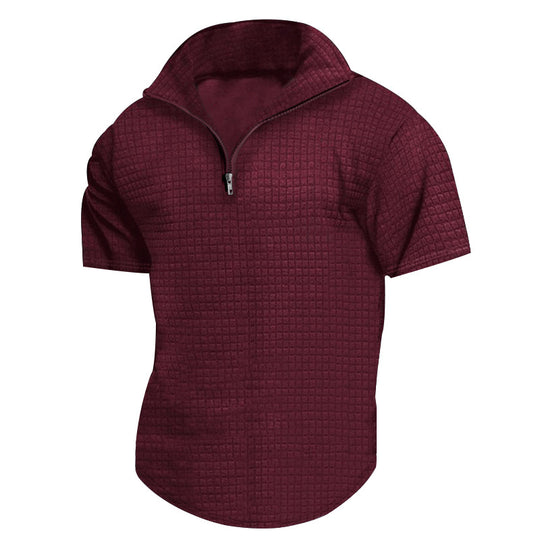 Herren konvertible Kurzarmjacke mit Reißverschluss und strukturiertem Design EB