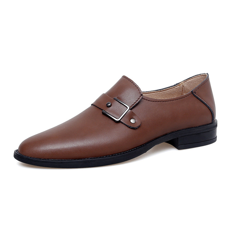 Herren Elegante Leder Slipper mit Schnalle EB