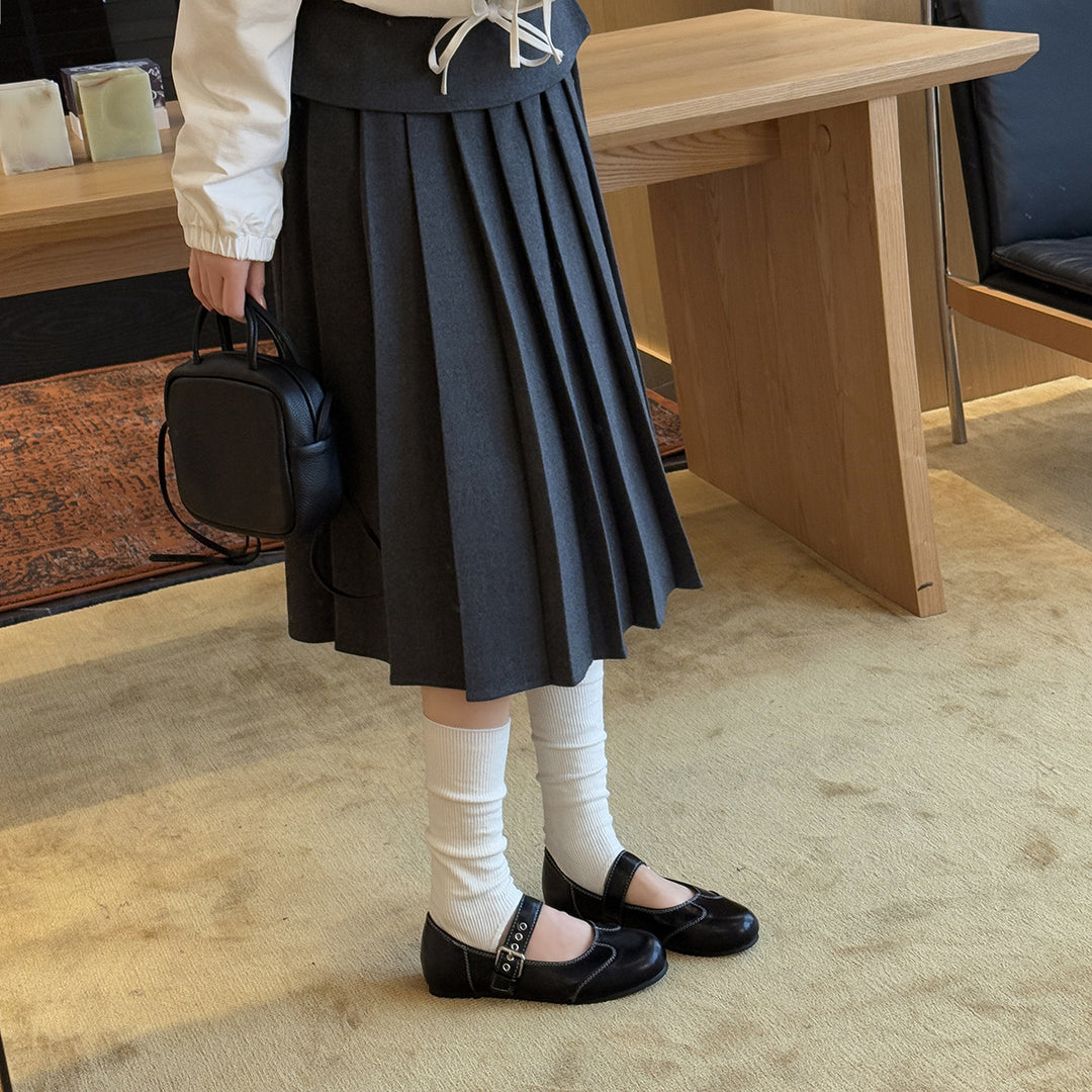 Damen Elegant verspielt Mary Jane Ballerinas mit dekorativem Riemen EB
