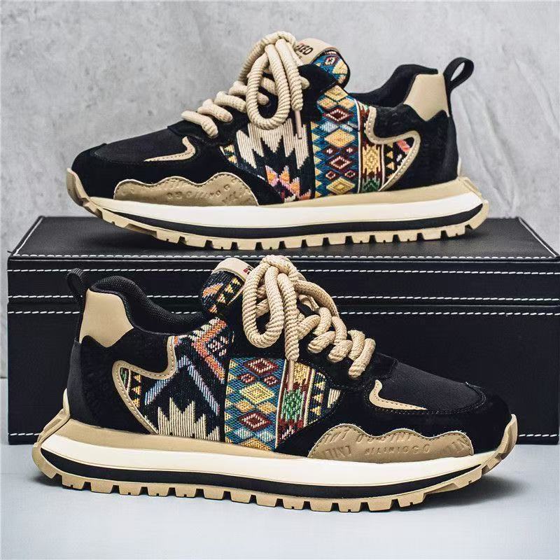 Damen Lifestyle Sneakers mit modernem Ethno-Muster und rutschfester Sohle EB