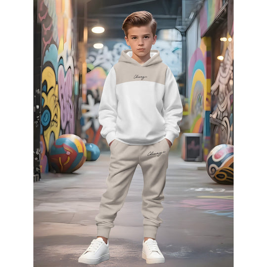 Unisex nan Kinder Jogginganzug mit Kapuzenpullover und detailreichem Auto-Print EB