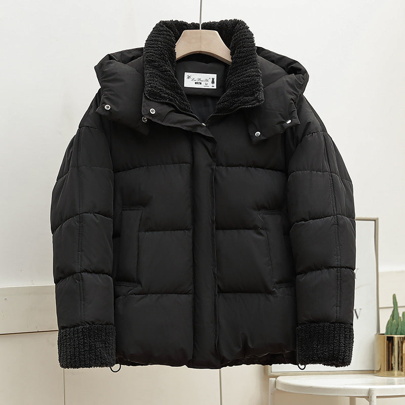 Damen Wattierte Freizeitjacke mit hohem Kragen und modischen Strickdetails EB