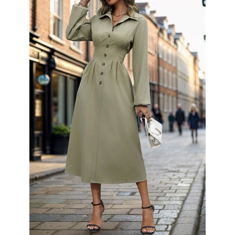 Damen Hemdkleid im eleganten A-Linien Schnitt mit Knopfdetails EB