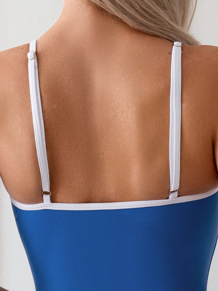 Damen Sportlicher Badeanzug mit hohem Beinausschnitt EB