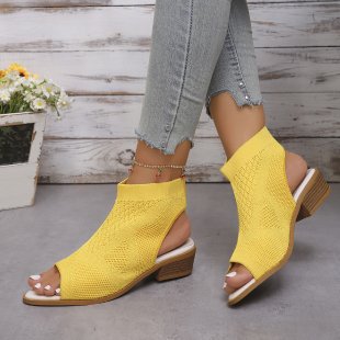 Damen offene Blockabsatz Sandalen EB