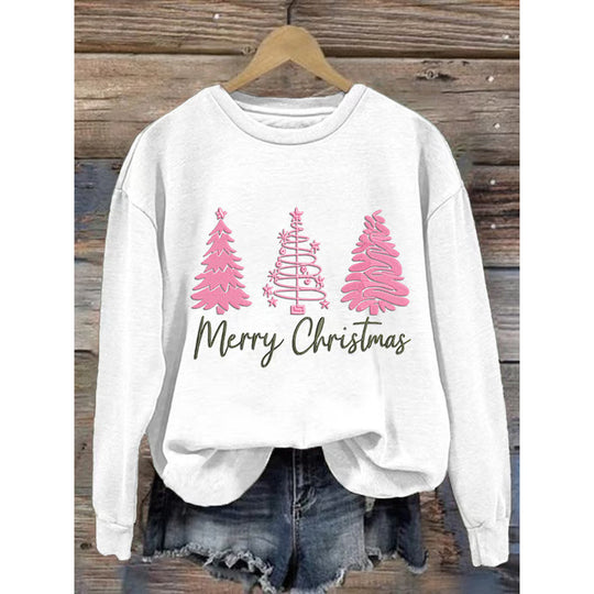 Damen gemütlicher Christmas Sweatshirt mit festlichem Print EB