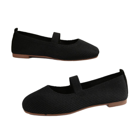 Damen Ballerinas mit elastischem Riemchen und strukturiertem Obermaterial EB