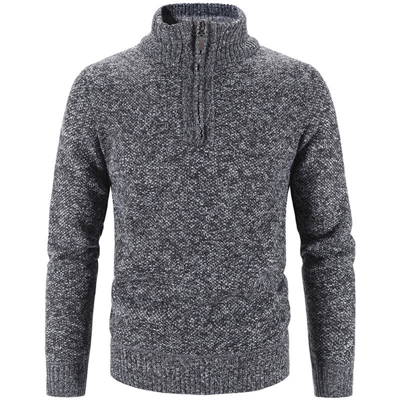 Herren modischer Rollkragenpullover mit elegantem Reißverschluss EB