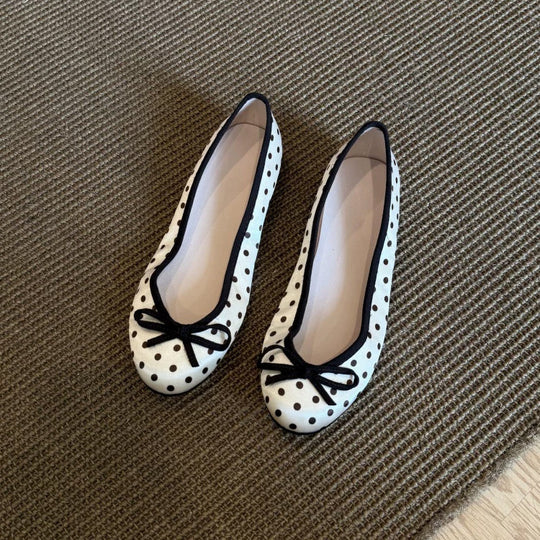 Damen Ballerinas mit verspieltem Polka-Dots-Muster und komfortablem Fußbett EB