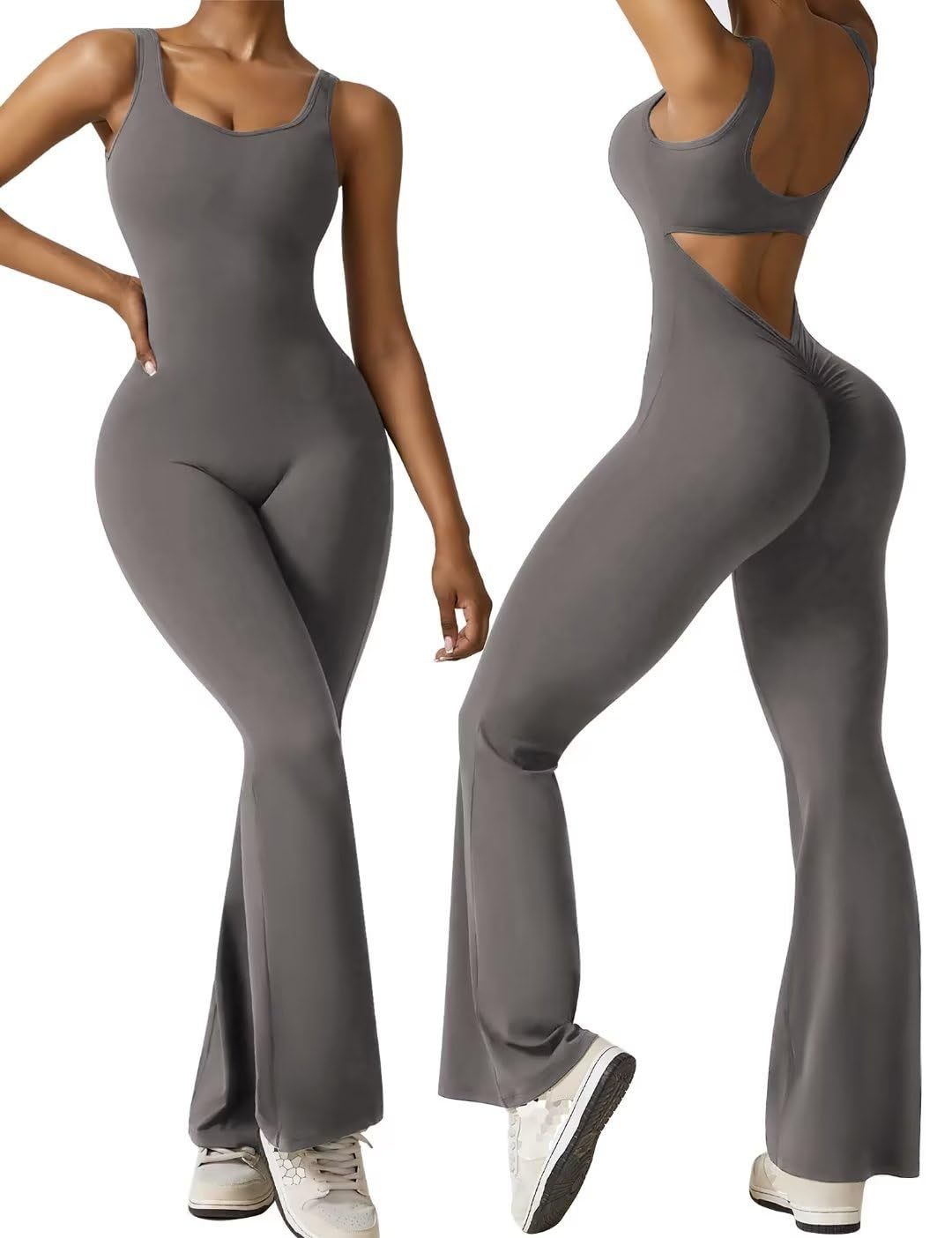 Damen Sportlicher Jumpsuit mit angeschnittenem Schnitt und trendy Cut-Outs EB