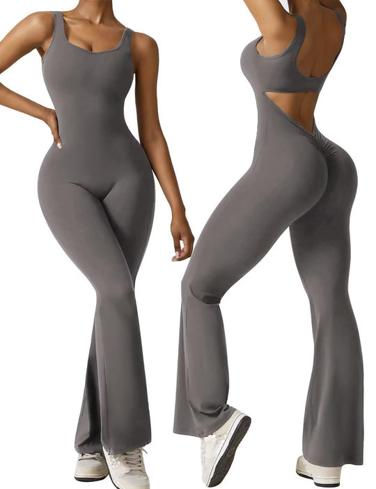 Damen Sportlicher Jumpsuit mit angeschnittenem Schnitt und trendy Cut-Outs EB