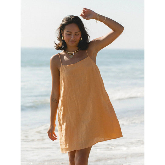 Damen Leichtes Sommerkleid mit Spaghetti-Trägern und fließendem Schnitt EB