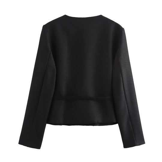 Damen stylistische Übergangsjacke mit Knopfdetails und Bindeband EB