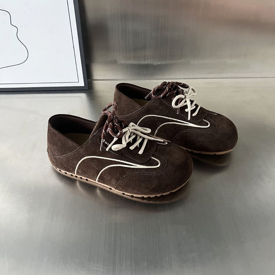 Damen modische Wildleder-Sneaker mit stilvollem Design und innovativem Schnürsystem EB