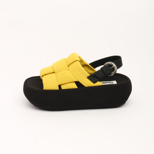 Damen modische Plateau-Sandalen mit elegantem Kreuzriemen und komfortablem Fußbett EB