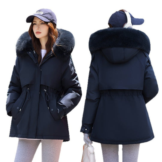 Damen Winterjacke mit abnehmbarem Kunstfellkragen EB