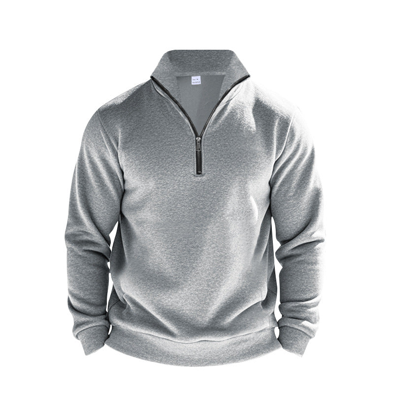 Herren Sweatpullover mit halbem Reißverschluss und atmungsaktiver Struktur EB