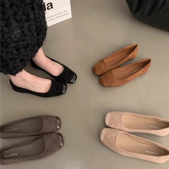 Damen Elegante und bequeme Ballerinas mit geschlossenen Zehen EB