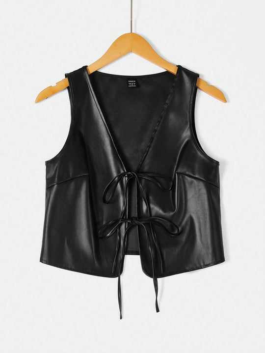 Damen elegantes Cropped-Top mit zeitgemäßer Schnürung EB