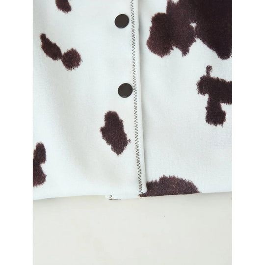 Damen Kunstlederjacke mit modernem Kuhfleckenmuster EB