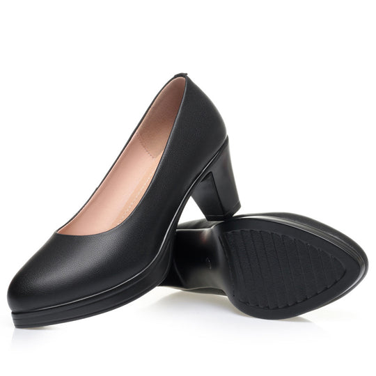 Damen elegante Pumps mit komfortablem Blockabsatz EB