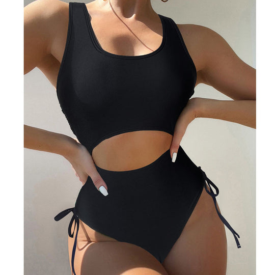 Damen Einteiler Badeanzug mit seitlichen Cut-Out-Details EB