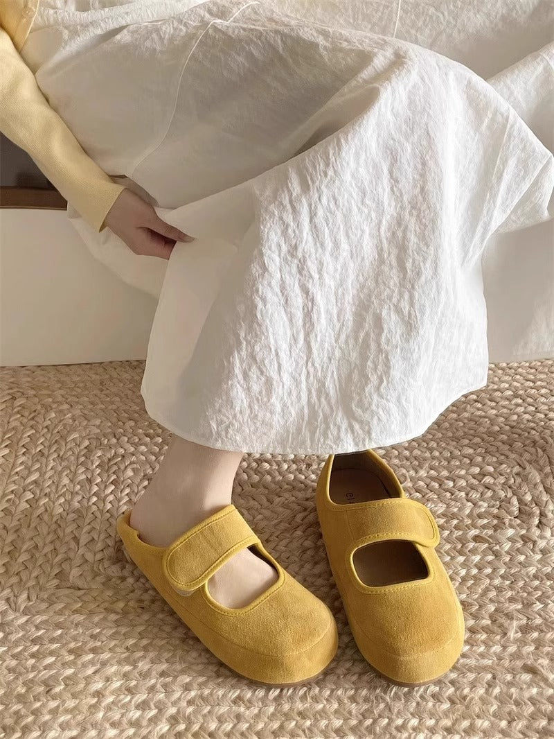 Damen Bequeme Clogs mit Klettverschluss und ergonomischer Sohle EB